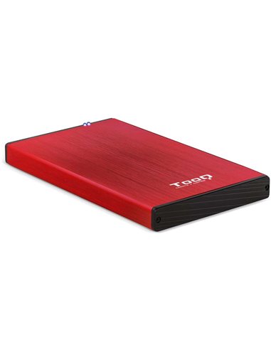 Tooq Carcasa Externa HDD/SDD 2.5" Jusqu'à 9,5mm SATA USB 3.0 - Couleur Rouge