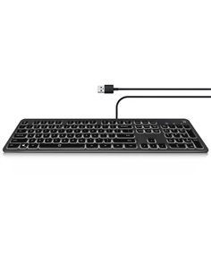 Ewent Clavier Avec Câble USB - Disposicion Italiana QWERTY IT - Retroiluminacion - Teclas de Bajo Perfil et Silenciosas - Câble 