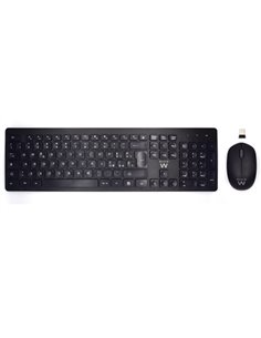 Ewent Pack Clavier + Souris Inalambricos - Receptor USB-À 2.4Hz - 1000dpi - Disposicion Italiana QWERTY IT - Comprend Pilas AA/A
