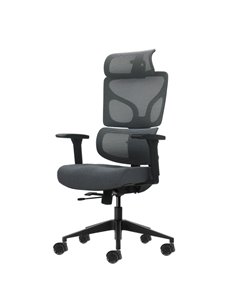 Oqonos Cherg 011 Silla de Bureau Ergonomica Avec Reposacabezas Cervical Réglable, Respaldo et Asiento de Malla Élastique, Reposa