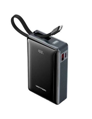 Vention Powerbank de 20000mAh - Potencia de Sortie Jusqu'à 65W - Power Delivery - USB-À - USB-C - Écran LED - Tecnologia PPS - C