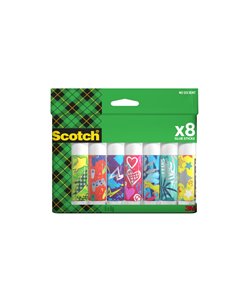Scotch Pack de 8 Pegamentos en Barra Adhésif Solido - 8gr Par Unidad - Couleur Transparent