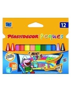 Bic Kids Plastidecor Peques Boîte de 12 Lapices de Cera Triangulares - Idéal Niños Pequeños - Textura blanda - No Mancha