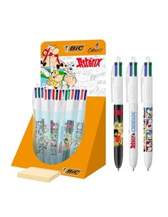 Bic 4 Colours Asterix Présentoir Avec 30 Boligrafos de Bola Retractil Diseños Comic Asterix - Pointe Media de 1.0mm - 3 Diseños 