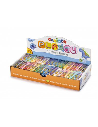 Carioca Présentoir de 36 Plastilinas - Facile de Usar - No Se Seca - Reutilizable - Couleurs Brillantes et Mezclables - Sans de 