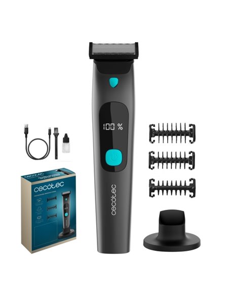 Cecotec PrecisionCare OneShave Screen Afeitadora Recortadora Multifuncional - Autonomie jusqu'à 1.5h - IPX7 - Comprend Peines Gu