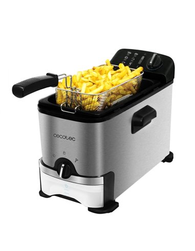 Cecotec Cleanfry Infinity 3000 Freidora Electrica - 2000W - Capacité 3L - Système de Filtrado - Adapté Lave-vaisselle - Temperat