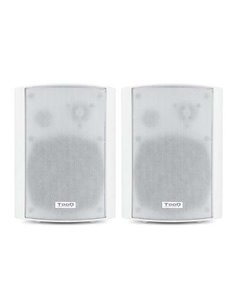 Tooq Altavoces Autoamplificados de Pared 60W - Control de Volume, Agudos et Basses - Support Giratorio 180º - Couleur Blanc