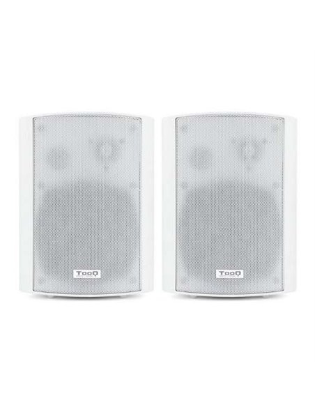 Tooq Altavoces Autoamplificados de Pared 60W - Control de Volume, Agudos et Basses - Support Giratorio 180º - Couleur Blanc
