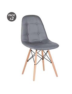 Muvip Pack 2 Sillas Design D300 - Couleur Gris
