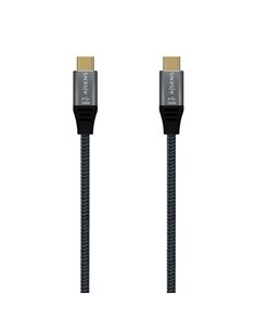 Aisens Câble USB 3.2 Gen2x2 Aluminium 20Gbps 8K@30Hz 5A 100W E-Mark, Tipo USB-C/M-USB-C/M - 0.6m - Couleur Gris