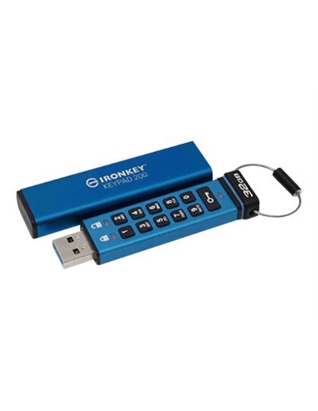 Kingston Iron Key Keypad 200 Memoria USB Tipo C 32GB - USB-C 3.2 Gen 1 Tipo À - XTS-AES - 145 MB/s Read Speed - 115 MB/s Write S