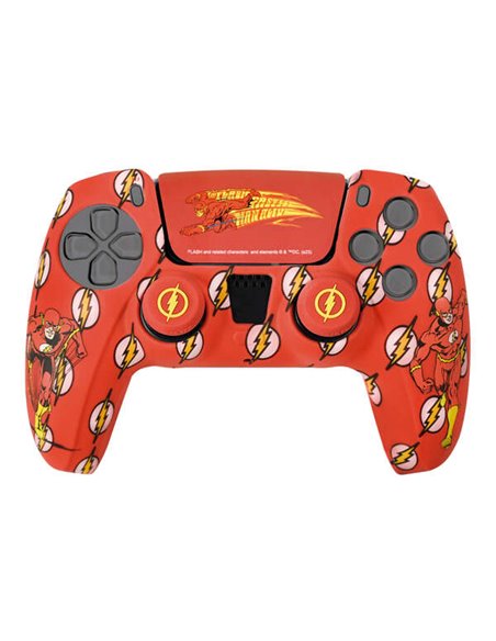 FR-TEC Set de Silicona et Grips de Flash Pour Dualsense - Housse Lisa et Aterciopelada - Agarre Mejorado Avec Logo en Relieve - 