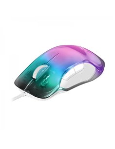 Mars Gaming MMGLOW Souris Gaming - Ultraligero 75g - Iluminacion RGB CHROMA-GLOW - Sensor 12800 DPI - Switches HUANO - Câble Fea