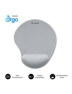 Subblim Ergo Neogel Tapis de souris Ergonomica Pour Souris - Espuma Élastique - Microtexturizada Imperméable - Base Antidérapant