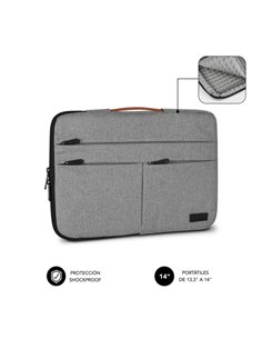 Subblim Housse Air Padding 360 Portable de 13.3" à 14" - Protection 360º Avec Air Padding - Multiples Poches - Résistant et dura