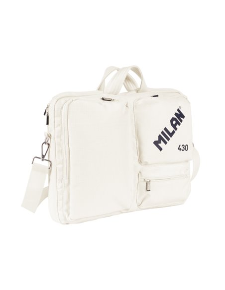 Milan 430 Since 1918 Maletin Pour Portatiles Jusqu'à 17" - Fermeture zippée - 3 Compartiments - 42x34x9cm - Couleur Beige