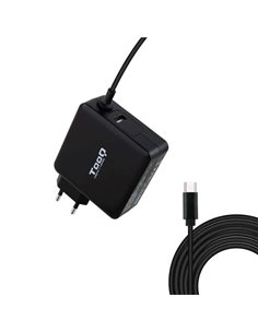 Tooq Cargador Universal Pour Portable 65W USB-C - Compatible Avec PD - Câble de 1.80m