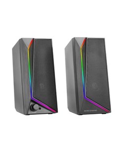 Mars Gaming MS72 Altavoces Gaming de 15W - Luces RGB - Jack 3.5mm - Procesador de Sonido DSP - 178x79x110mm - Couleur Noir