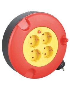 Elbat Enrollador Alargador Avec Protection Termica - 4 Shukos - Charge Maxima Enrollado 1100W, Desenrollado 3200W - Câble de 5m