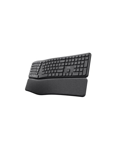 Trust Keyra Clavier Inalambrico Bluetooth - Multidispositivo - Teclas Ergonomicas et Silenciosas - Coloe Noir