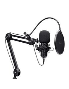 Trust GXT 270 Emita II+ Microfono de Estudio - Câble USB 2.5m - Filtro Antipop de Rejilla - Brazo Réglable - Filtro Antiviento -