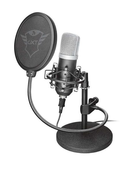 Trust Gaming GXT 252 Emita Microfono Cardioide USB - Support de Metal - Câble de 1.80m - Couleur Noir