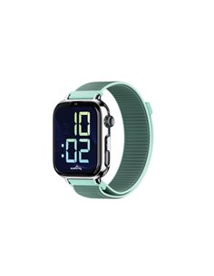 Savefamily Reloj Intelligente Smartwatch Infantil SaveWatch Plus 2 - Écran Amoled - Carcasa Plateada - Correa Tela Ocean