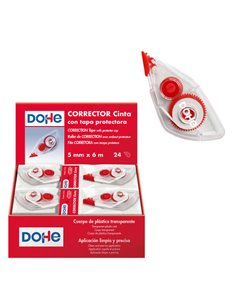 Dohe Présentoir de 24 Cintas Correctoras - Aplicacion Limpia et Precisa - Rapida Cobertura - Corps de Plastico Transparent - Cou