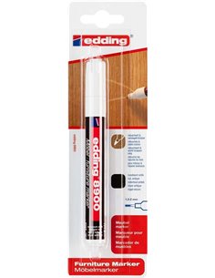 Edding 8900 Feutre Permanent Pour Muebles - Pointe Ronde 1.5-2mm - Résistant à la Luz - Séchage rapide - Couleur Nogal Foncé