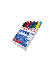 Edding 500 Pack de 10 Feutres Permanentes - Pointe Biselada - Trait entre 2 et 7mm - Rechargeable - Séchage Instantaneo - Couleu