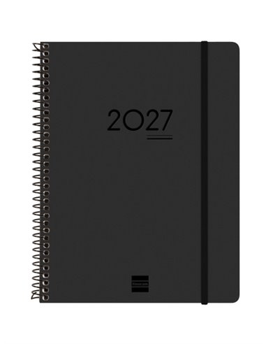 Finocam Ikon Agenda de Spirale Internacional - 16 Meses - Semaine sur 2 pages Vertical - Format E10 - 155x212mm - Tapas de PP - 