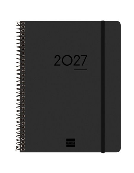 Finocam Ikon Agenda de Spirale Internacional - 16 Meses - Semaine sur 2 pages Vertical - Format E10 - 155x212mm - Tapas de PP - 