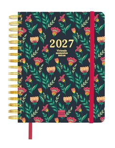 Finocam Vitae Agenda de Spirale - 16 Meses - Semaine sur 2 pages Horizontal - Format 4º - 155x217mm - Couverture rigide - Papier
