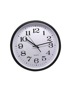 Bismark Reloj Bureau Grande - Lente de Cristal - Manecillas de Aluminium - Esfera de PVC - Couleur Noir