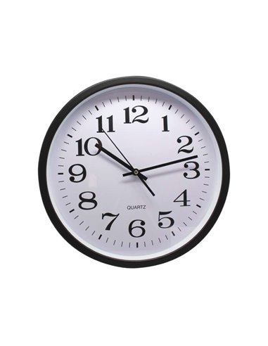 Bismark Reloj Bureau Grande - Lente de Cristal - Manecillas de Aluminium - Esfera de PVC - Couleur Noir