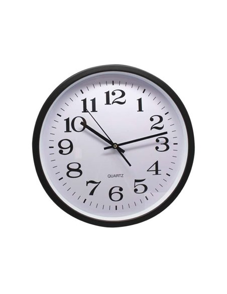 Bismark Reloj Bureau Grande - Lente de Cristal - Manecillas de Aluminium - Esfera de PVC - Couleur Noir