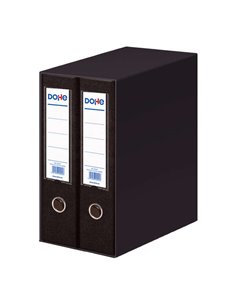 Dohe Modulo de 2 Archivadores Folio Lomo Ancho Avec Ollao et Rado - Carton Forrado Avec Polipropileno - Cantoneras Metalicas - P
