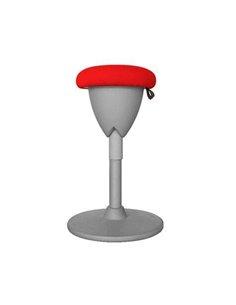 Cromad Design Taburete Multiusos - Asiento Avec Altura Réglable - Giro de 360º - Tejido à Prueba de Eau - Couleur Rouge/Gris