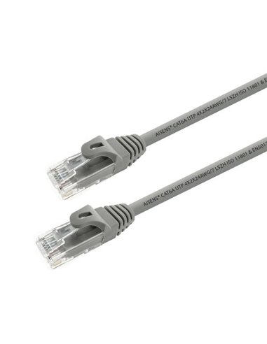 Aisens Câble de Réseau Latiguillo RJ45 LSZH Cat.6A 500 Mhz UTP AWG24 - 0.50m - Sans de Halogenos - 10 Gigabit/s - Couleur Gris