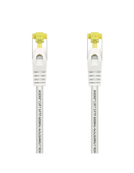 Aisens Câble de Réseau Latiguillo RJ45 LSZH Cat.7 600 MHz S/FTP PIMF AWG26 - 0.5M - Couleur Blanc