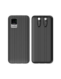 Coolbox DP20 Powerbank 20000mAH 22.5W PD et QC - USB-C et Lightning - Écran LCD - Couleur Noir
