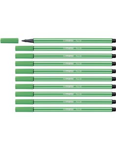 Stabilo Pen 68 Feutre de Pointe de Fibre - Trait de 1mm aprox. - Encre Avec Base de Eau - Couleur Vert
