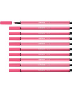 Stabilo Pen 68 Feutre de Pointe de Fibre - Trait de 1mm aprox. - Encre Avec Base de Eau - Couleur Rose