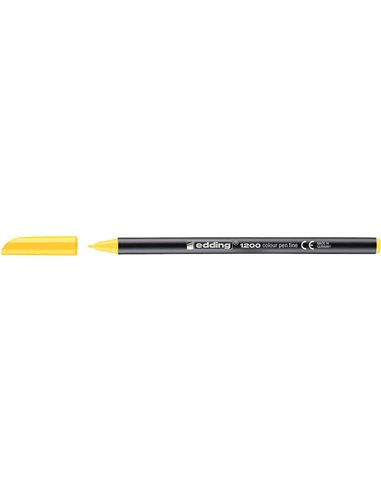Edding 1200 Feutre - Pointe Ronde - Trait 1mm - Encre Avec Base de Eau - Couleur Jaune