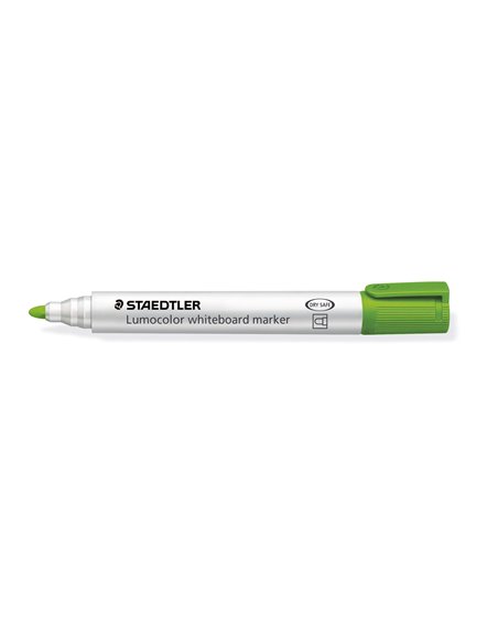 Staedtler Lumocolor 351 Feutre Pour Tableau - Pointe Ronde - Trait 2mm - Capuchon Avec Clip - Couleur Vert Lima