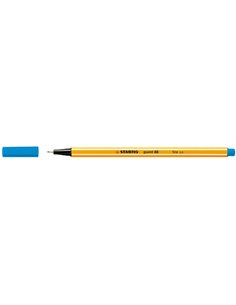 Stabilo Point 88 Feutre de Pointe Fina de Fibre - Trait de 0.4 mm - Encre Avec Base de Eau - Couleur Bleu