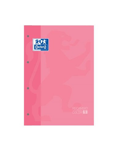 Oxford School Classic Cahier de Recambio - Taille A4 - Couverture souple - Encolado - Cuadricula 5x5 - 80 Feuilles - Couleur Ros