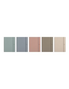 Oxford Forest Chemise Avec Spirale de 60 Fundas - Fermeture Avec Goma - Polyfoam - Plastico Reciclado - Couleurs Neutros Assorti