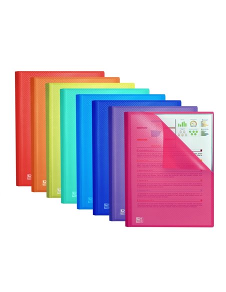 Oxford Urban A4 Chemise de 100 Fundas Soldadas A4 - Couvercle de Plastico Translucido - Couleurs assorties
